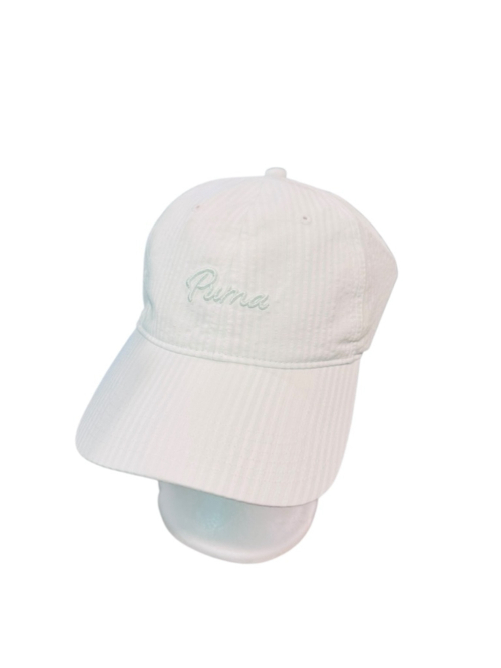Women's Puma seersucker Dad Hat One Size White blue